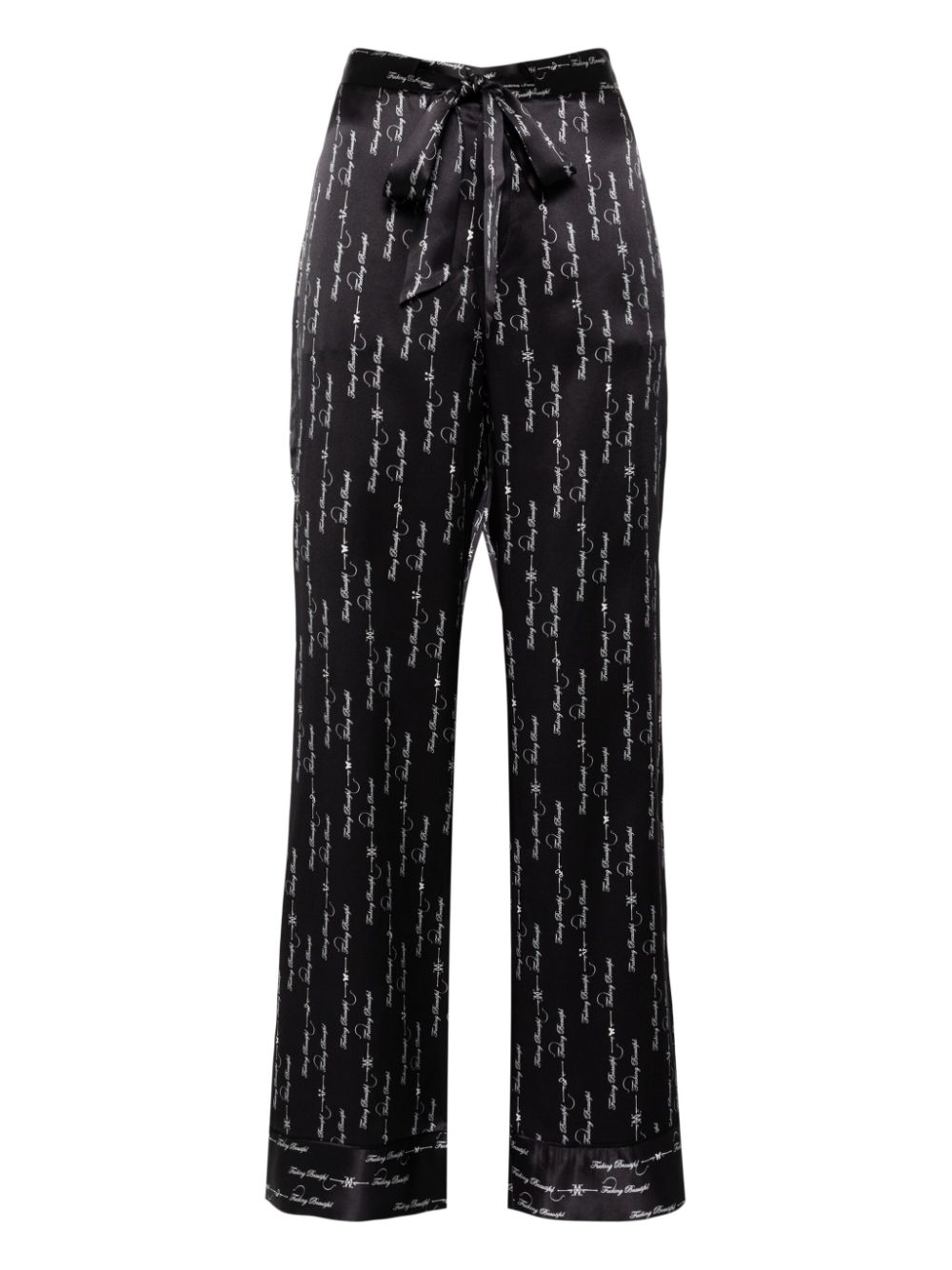 Kiki de Montparnasse F beautiful silk lounge tie up pajama pants - Black