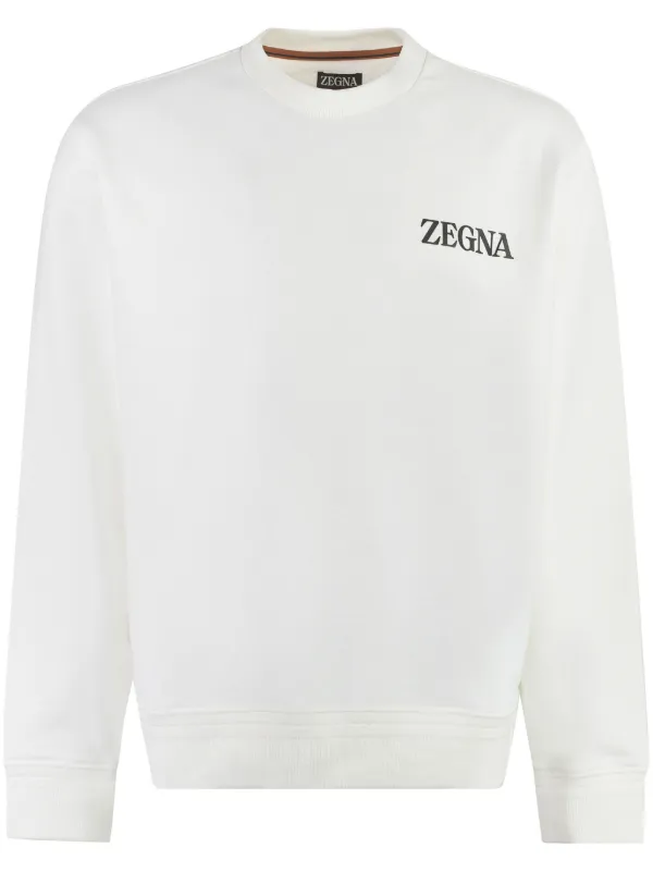 【関税込み】ZEGNA ホワイト クルーネック スウェットシャツ ZEGNAのホワイト クルーネック スウェットシャツがセール中
