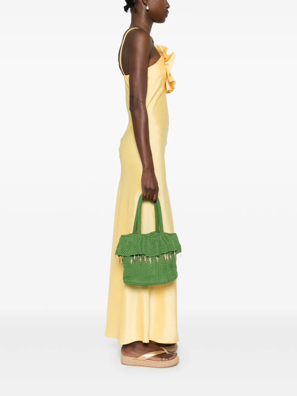SANDRO Gehaakte shopper - Groen