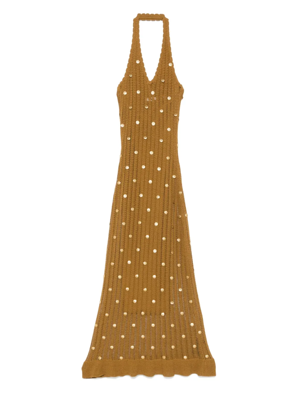 SANDRO Verfraaide maxi-jurk Bruin