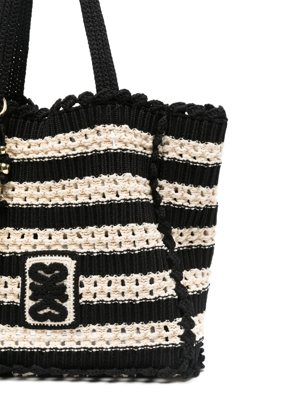 SANDRO Gehaakte shopper Beige