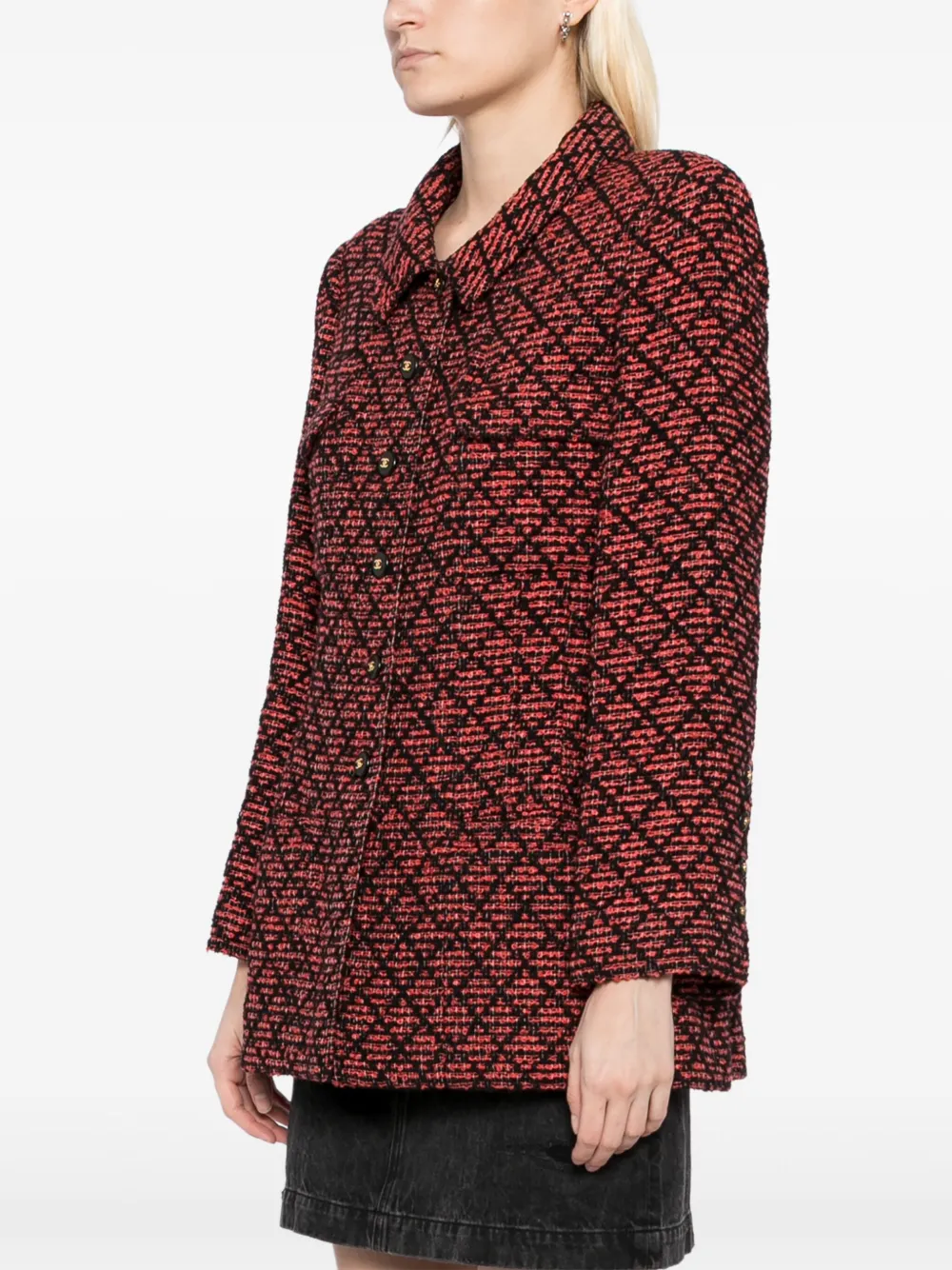 Pre-owned Chanel 1995 Single-breasted Jacket In Red