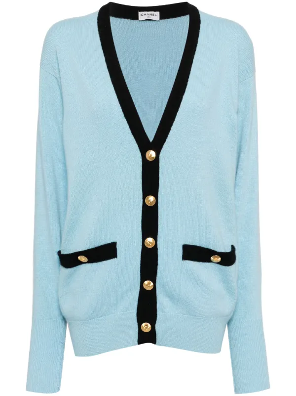 Chanel blue and white cardigan 2025