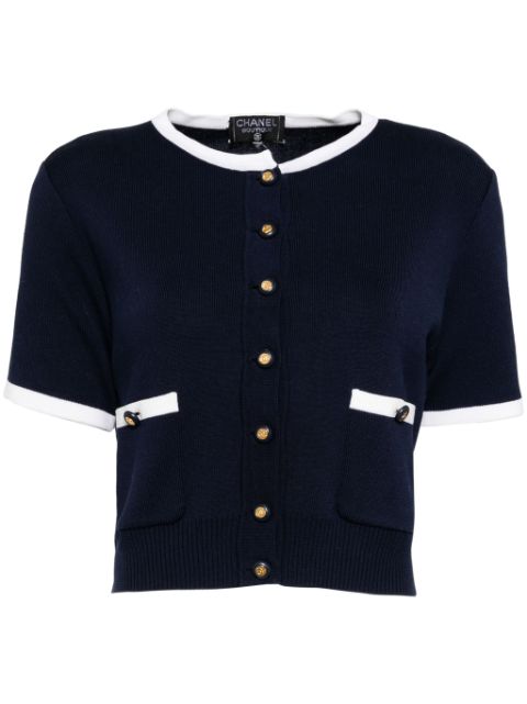 HOT SALE CHANEL 1990-2000s short-sleeved cardigan Women