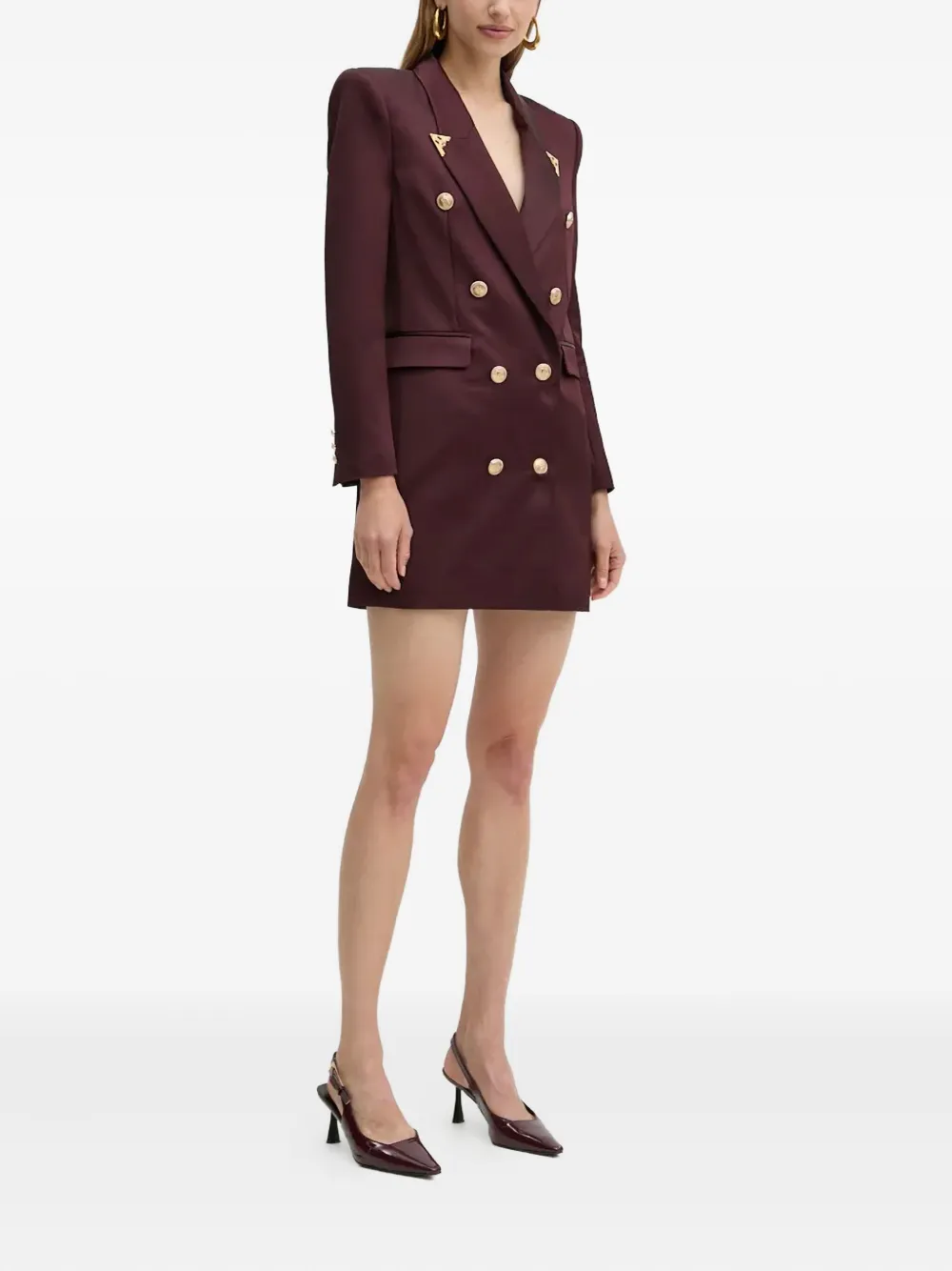 Elisabetta Franchi Jurk met dubbele rij knopen - Rood
