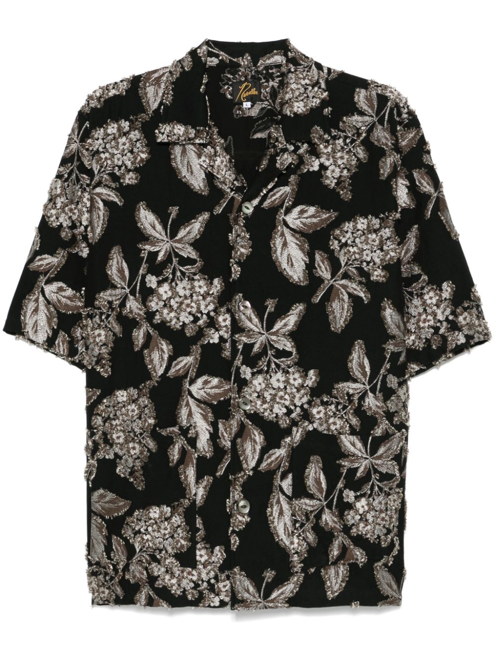 floral-jacquard shirt