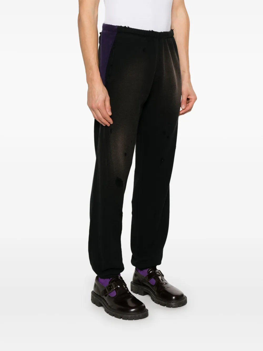 Needles Pantalon De Jogging a Effet Use Noir FARFETCH FR