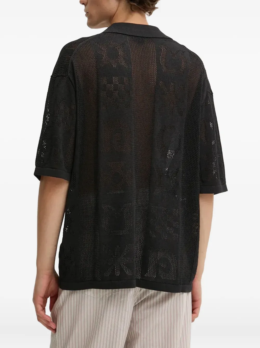 Nanushka Mesh poloshirt met grafisch patroon Zwart