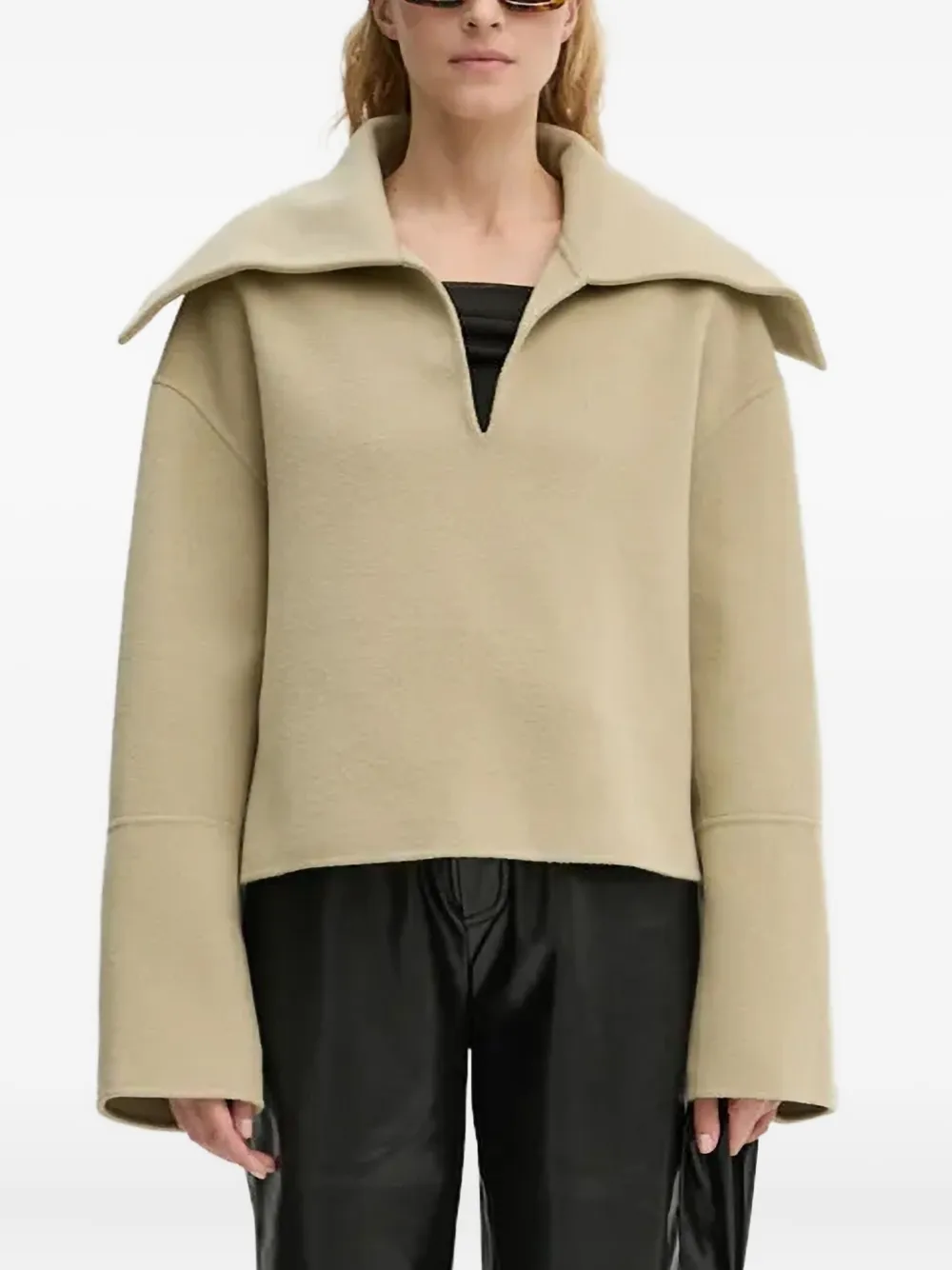 Nanushka oversized-collar top | Neutrals | Image 1