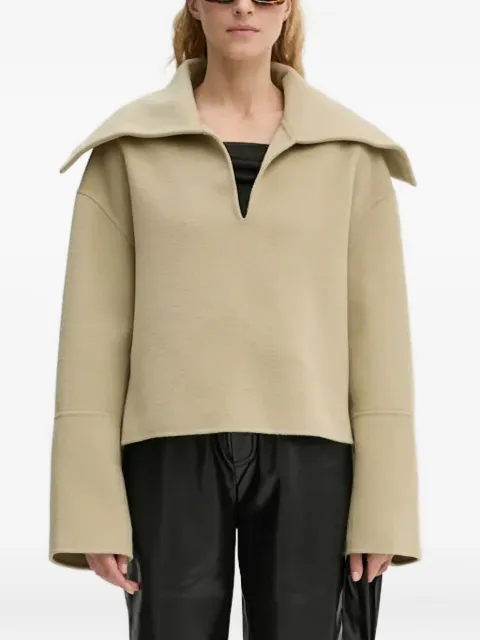 Nanushka oversized-collar top