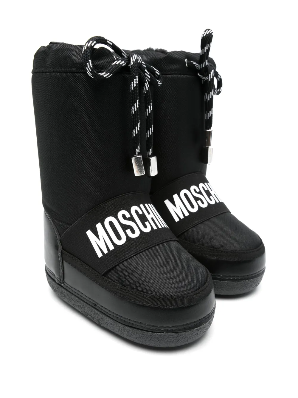 Moschino Kids logo-print boots Black