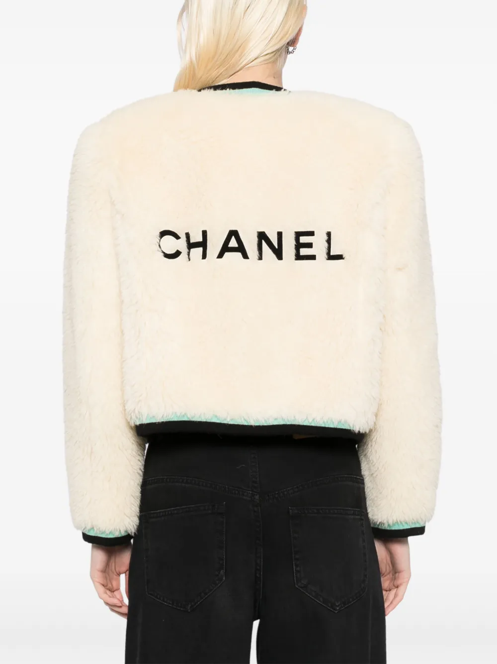 Pre-owned Chanel 1994 Long-sleeved Fur Jacket In Neutrals