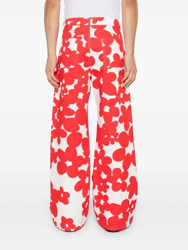 【関税＆送料込み】Marni Flared Trousers With Floral Print MARNI-floral-print trousers-PAMA0335I0UTSG30 ORN99 – Dope