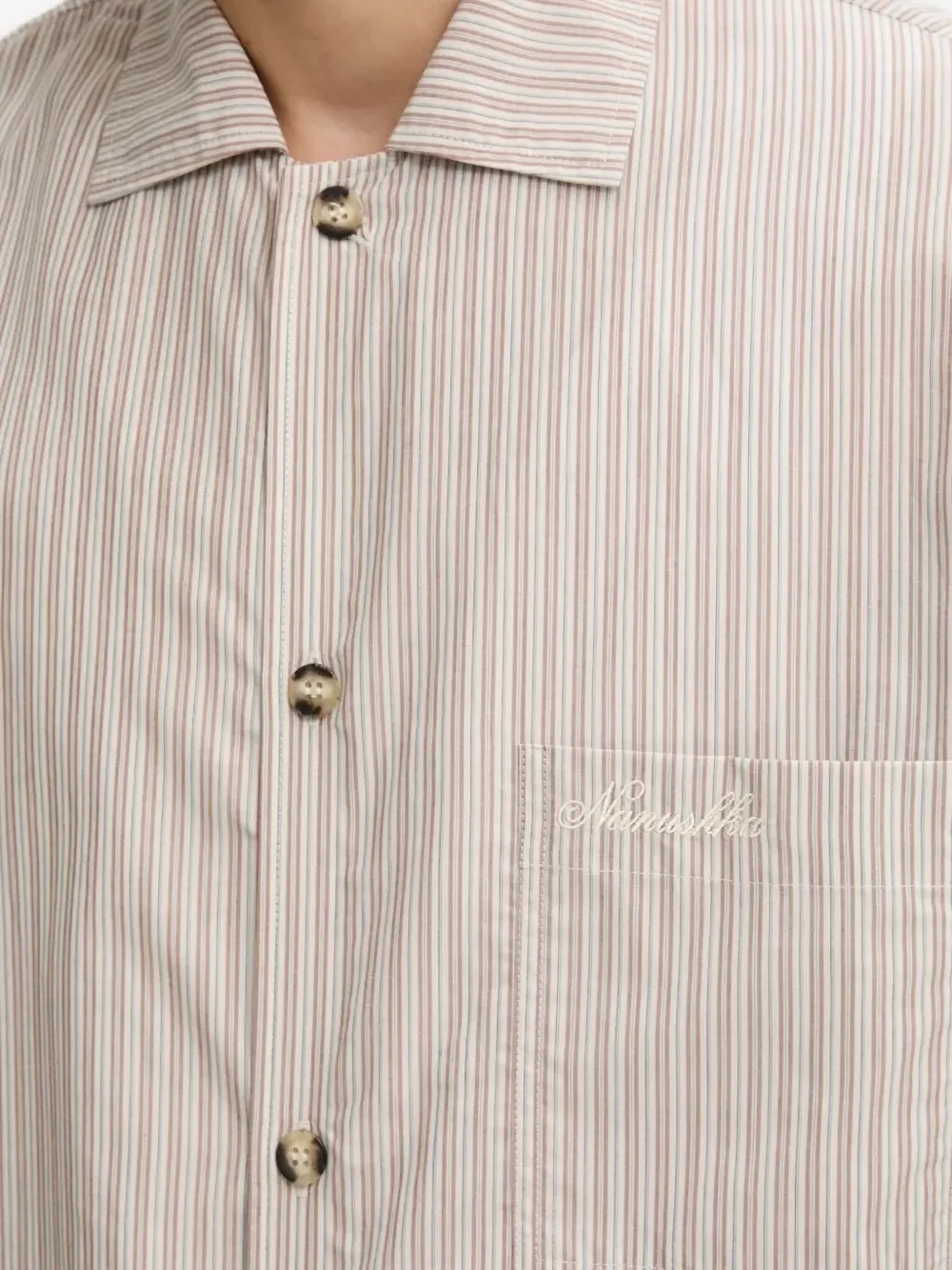 Nanushka Overhemd met geborduurd logo Beige