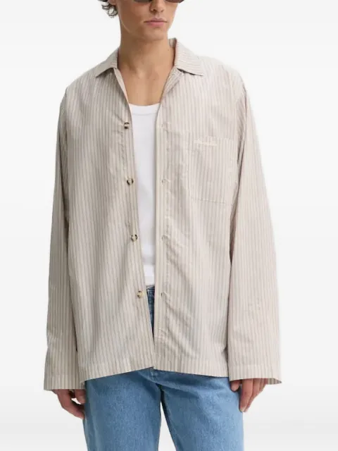 Nanushka striped logo-embroidered shirt