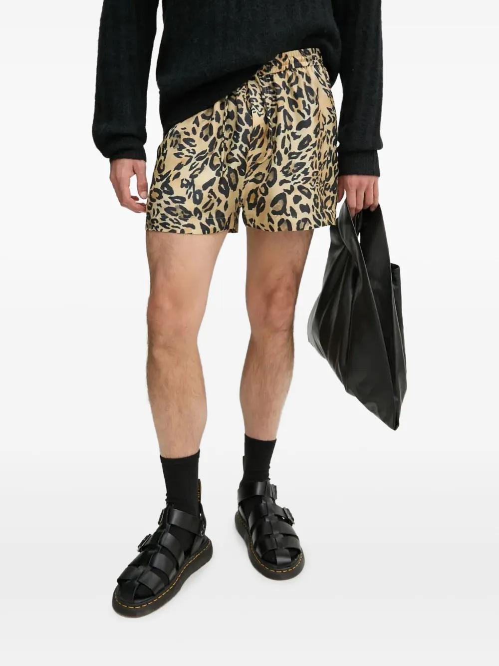 Nanushka Zijden shorts met luipaardprint - Beige