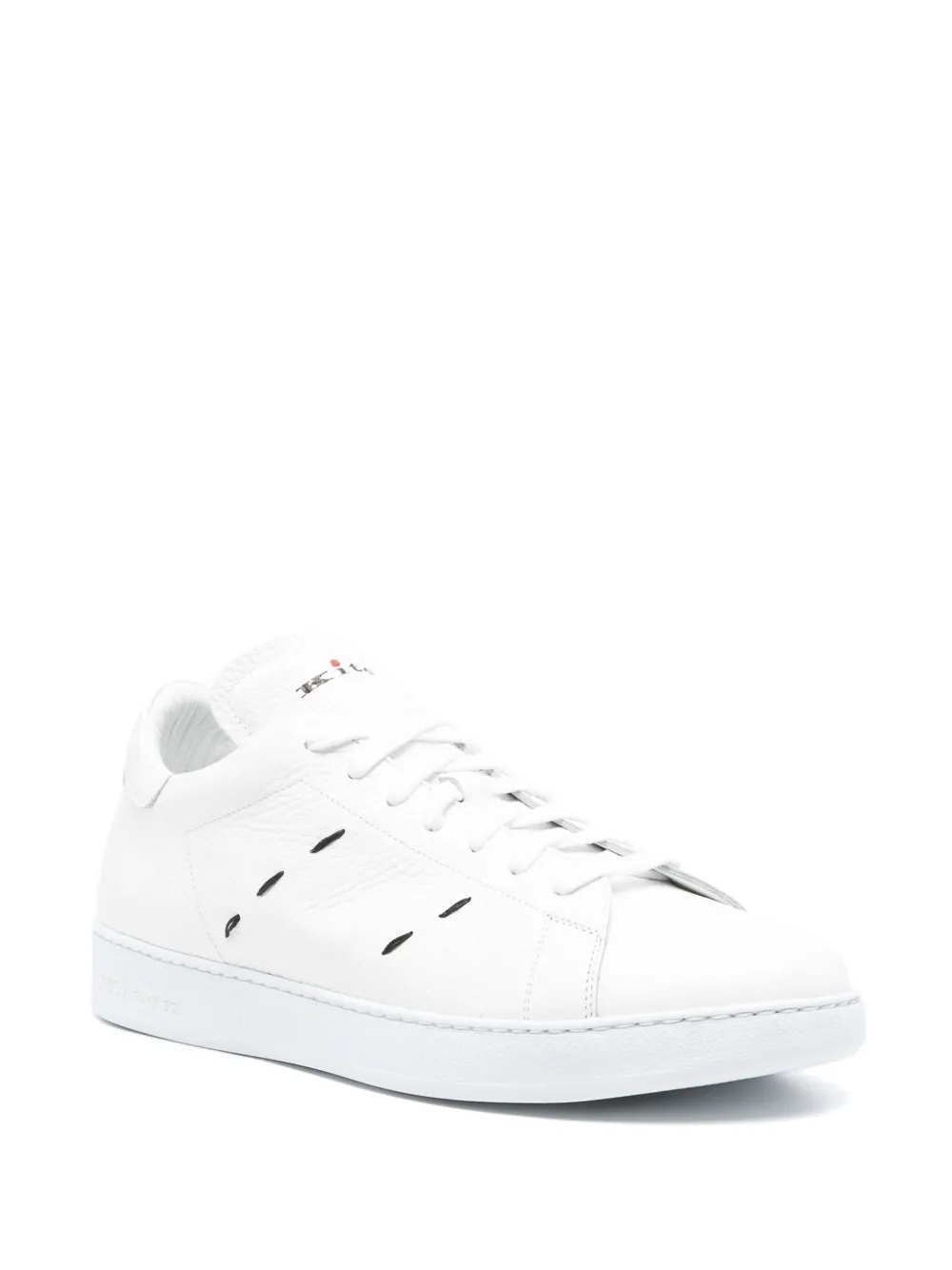 Kiton stitching leather sneakers White