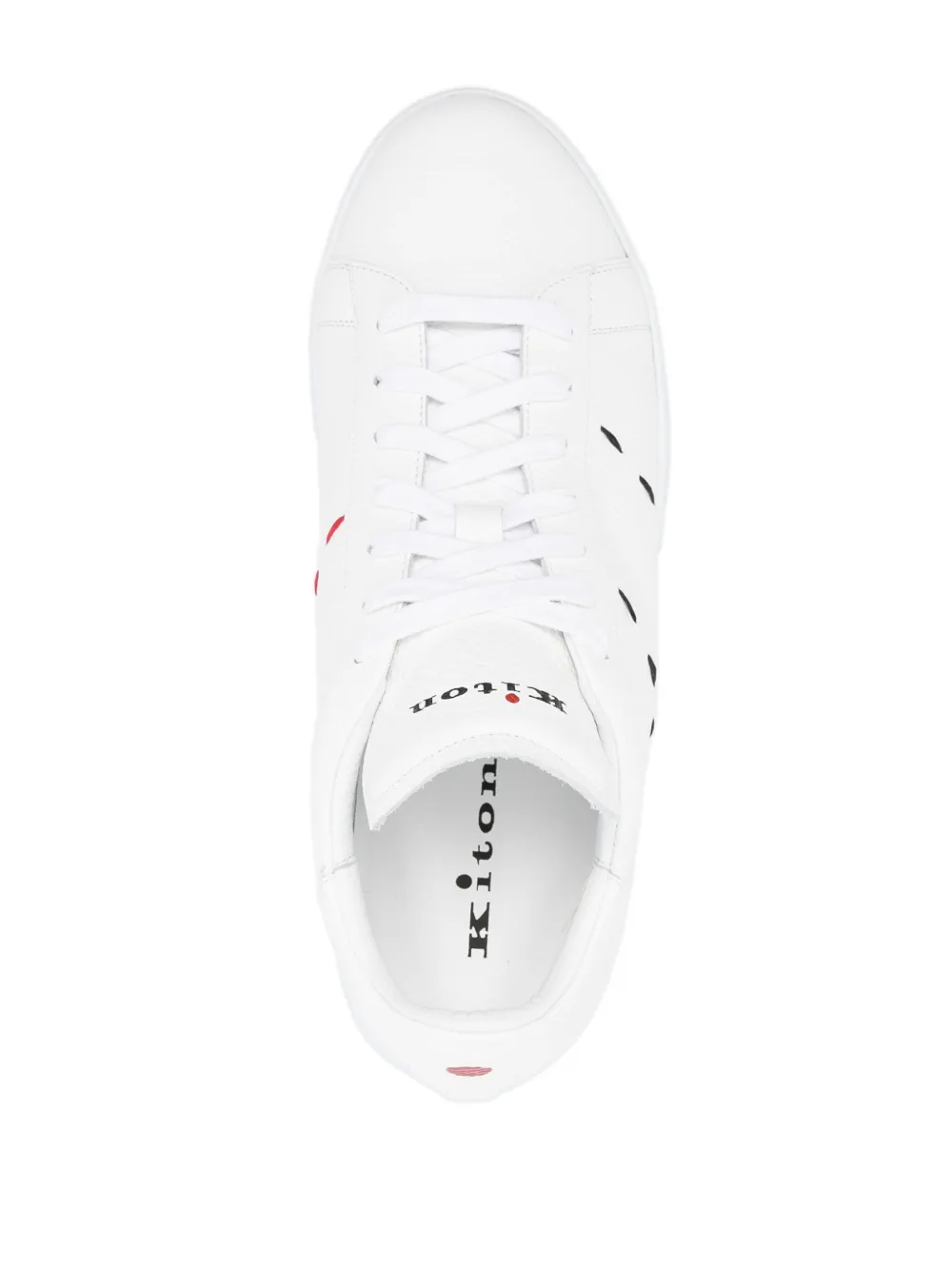 Kiton stitching leather sneakers White