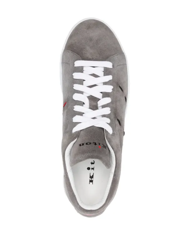 Kiton ステッチ レザースニーカー | グレー | FARFETCH JP