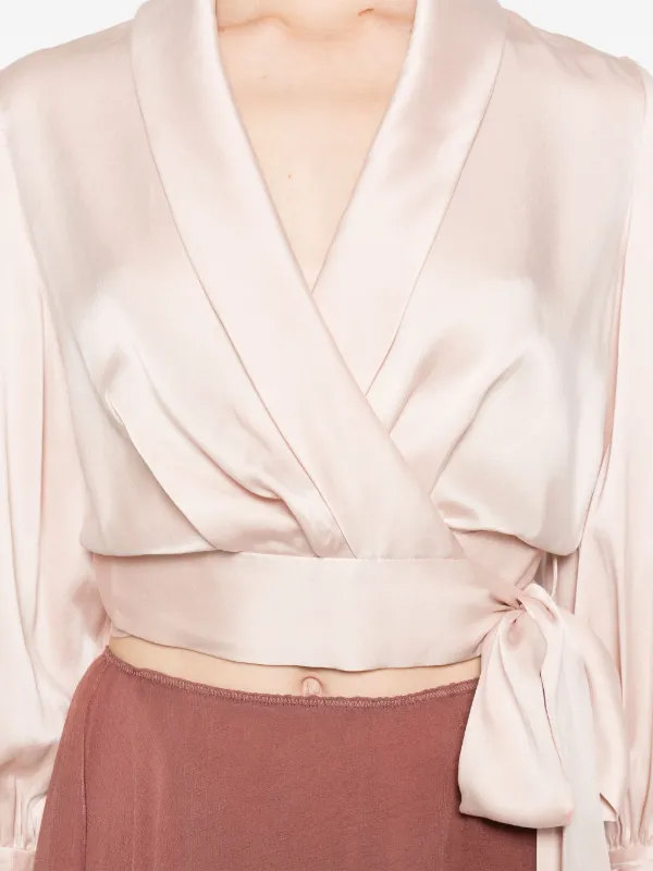 【送料&関税込】Zimmermann Pink Top ZIMMERMANN Silk Wrap Top | Pink | FARFETCH