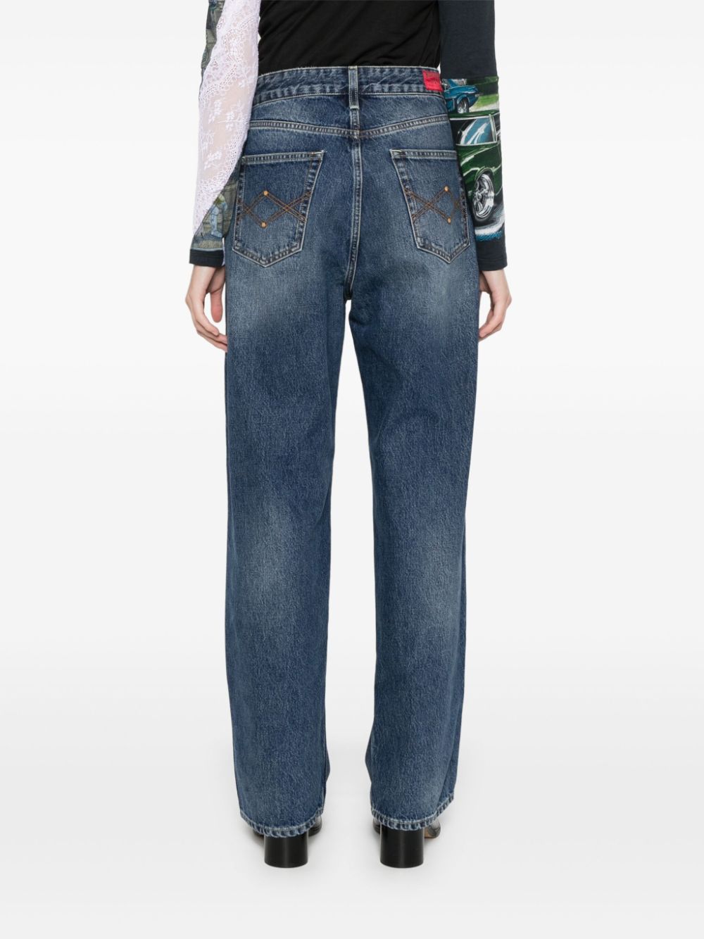 Shop Washington Dee Cee Cotton Jeans In Blue