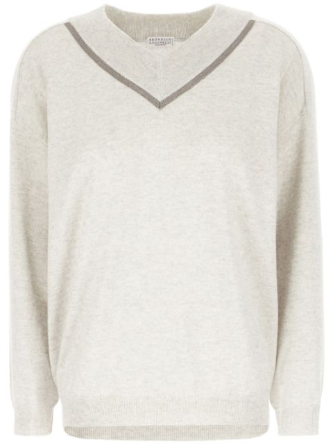 Brunello Cucinelli bead-detailed cashmere jumper Women