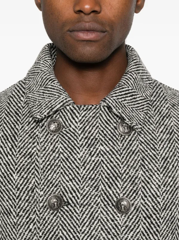 Brunello Cucinelli シェブロン ピーコート | ブラック