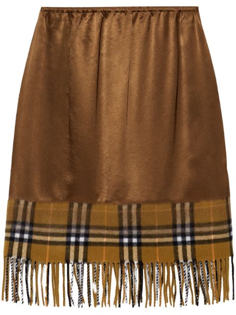 Burberry satin check scarf skirt Women