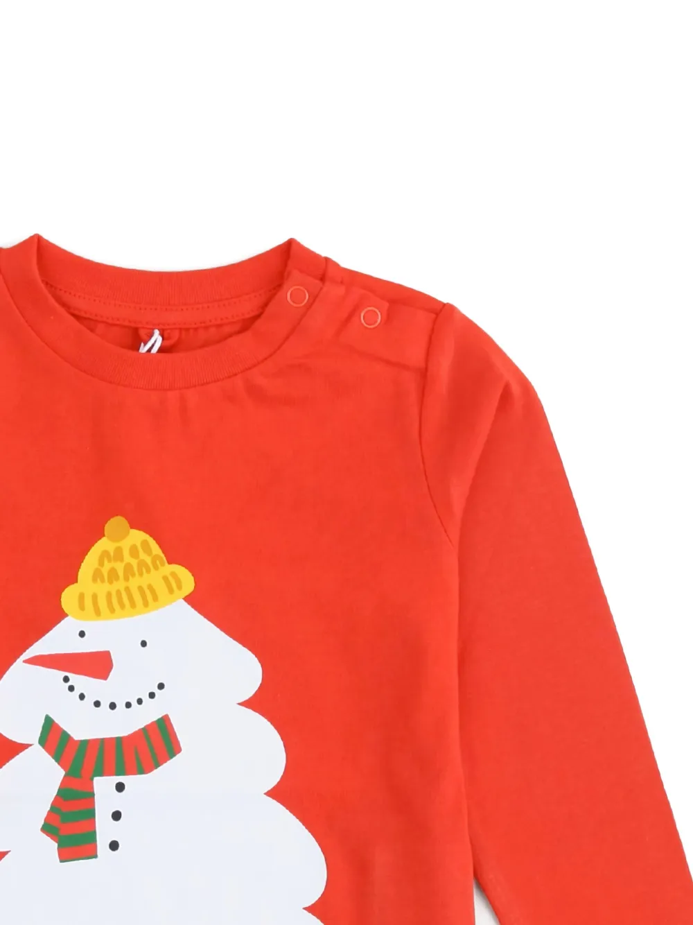 Stella Mccartney Snowman-print Long-sleeve T-shirt In Red