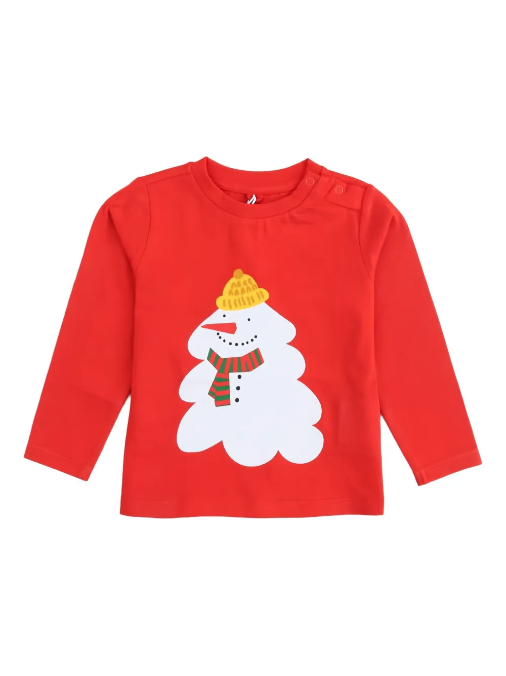 Stella Mccartney Snowman-print Long-sleeve T-shirt In Red