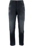 HUGO logo-patch tapered jeans - Black