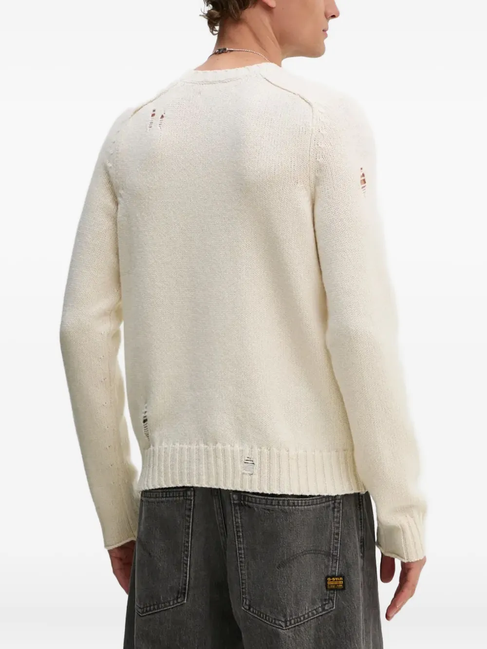 Zadig & Voltaire Jordan Merino Wool Destructed Sweater In Neutral