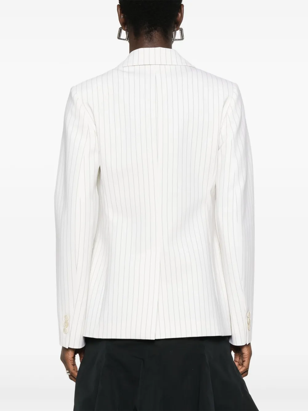 Shop P.a.r.o.s.h Pinstriped Blazer In White