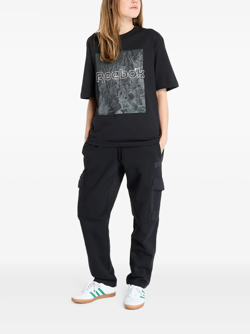 Reebok Trainingsbroek met logoprint Zwart
