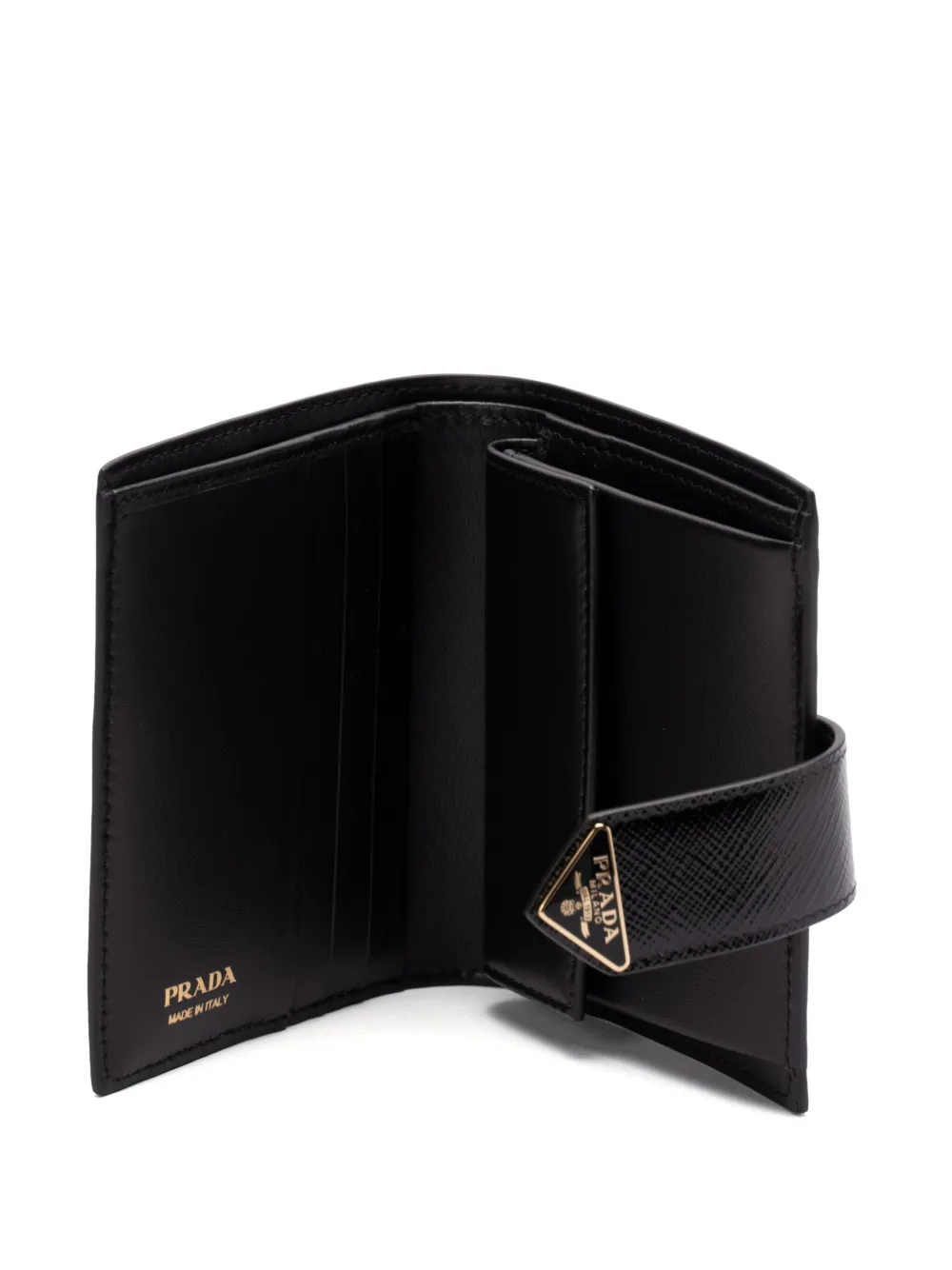 Prada Portemonnee met logo Zwart