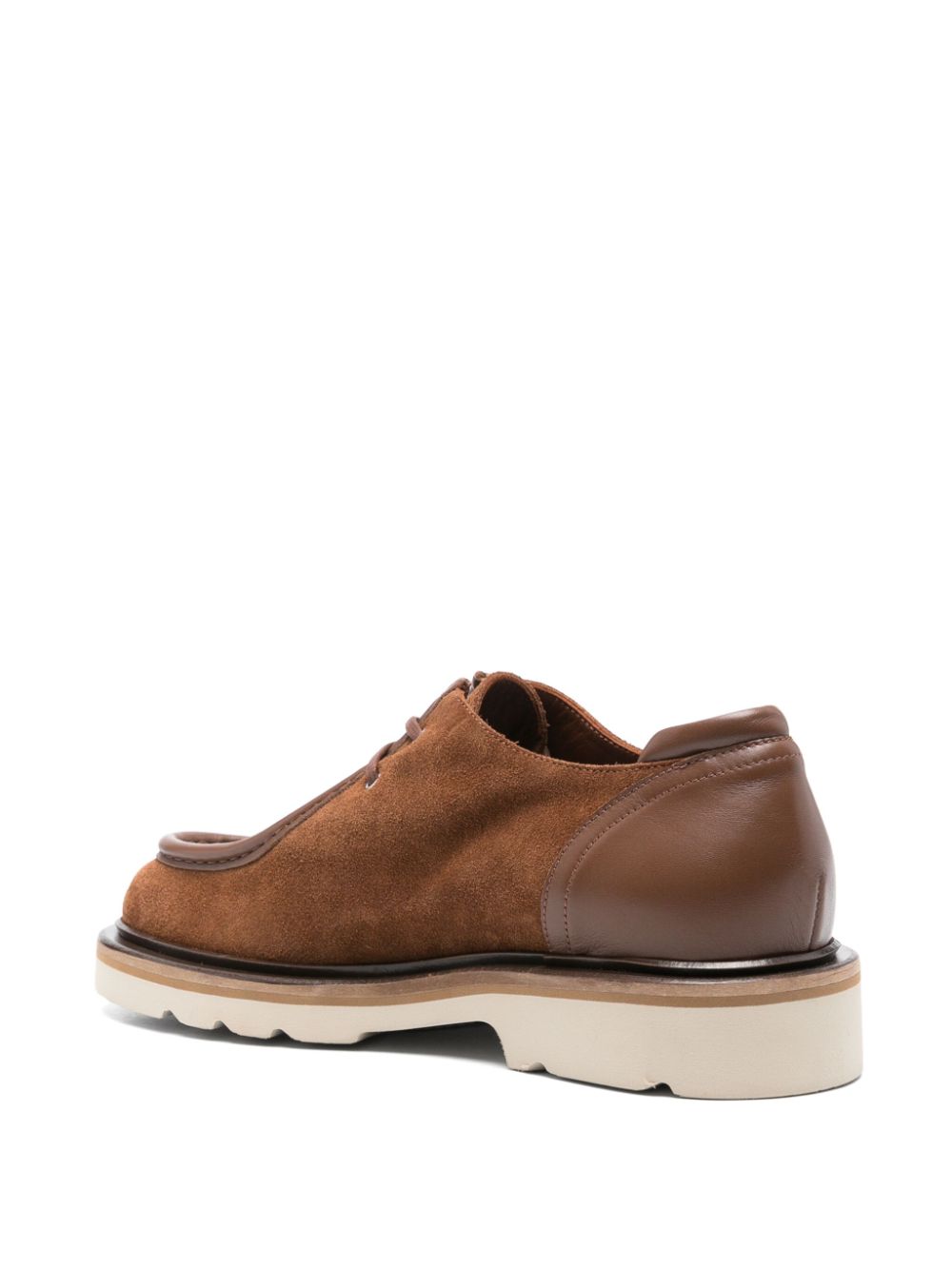 Maison Kitsuné Suède derby schoenen Bruin