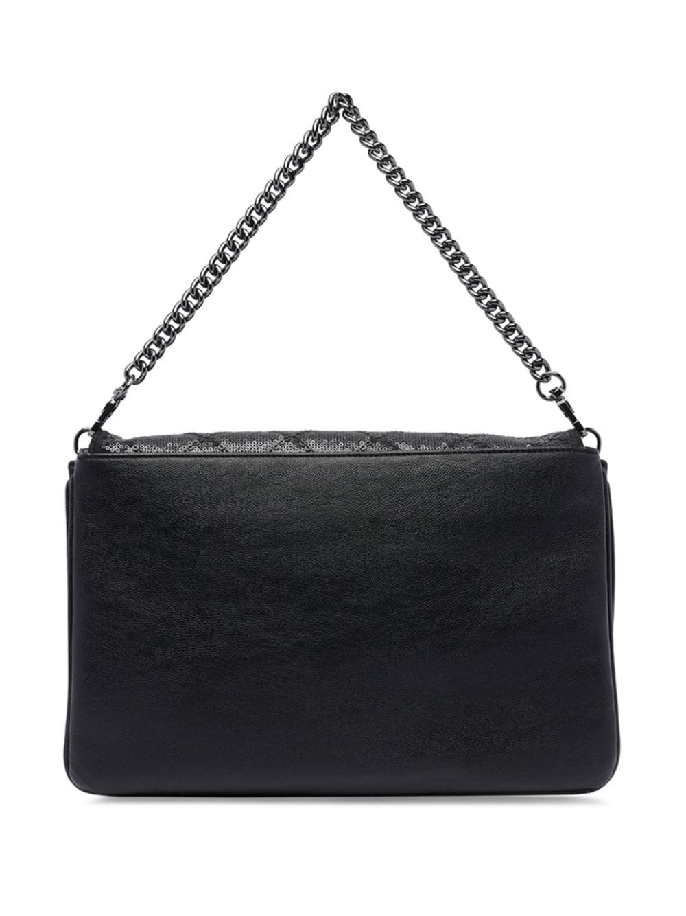 Shop Liu •jo Large Sequinned Shoulder Bag In Black