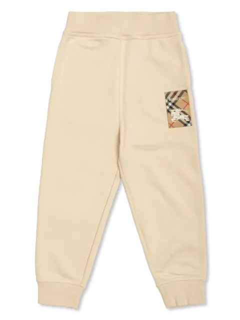 Burberry Kids Calça de moletom com patch de logo