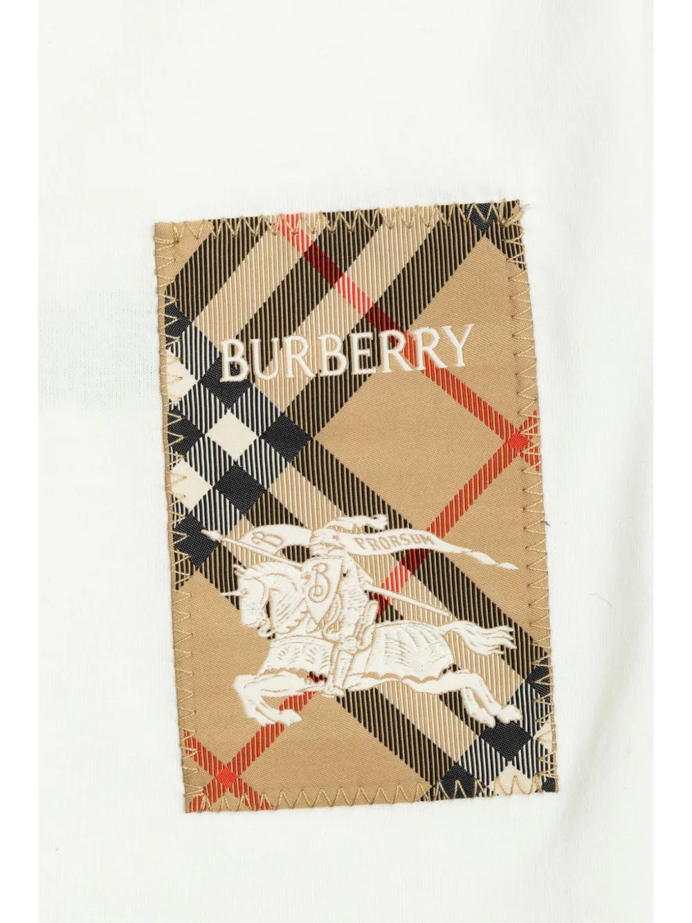 Burberry Kids Geruit katoenen T-shirt Wit