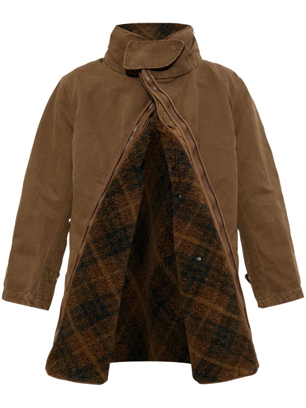 Burberry detachable-warmer cotton parka - Brown