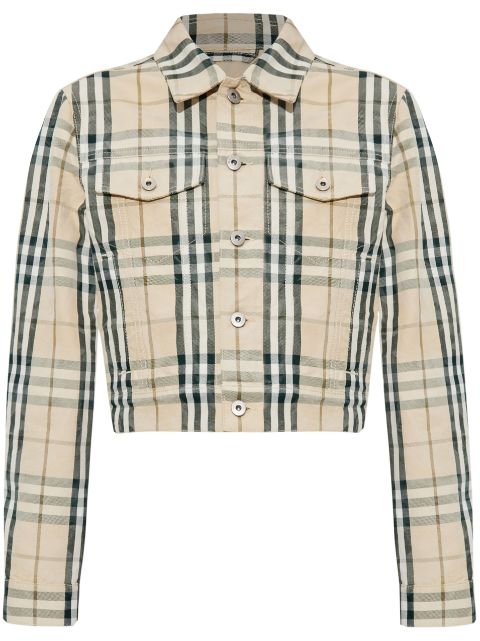 Burberry check pattern cropped jacket Women