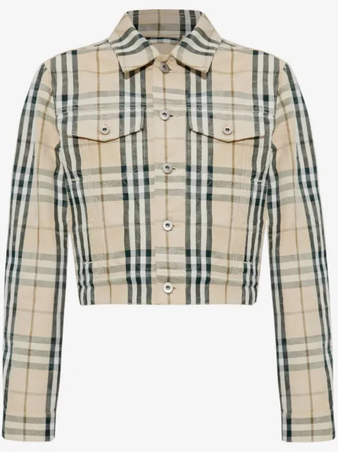 Burberry check pattern cropped jacket