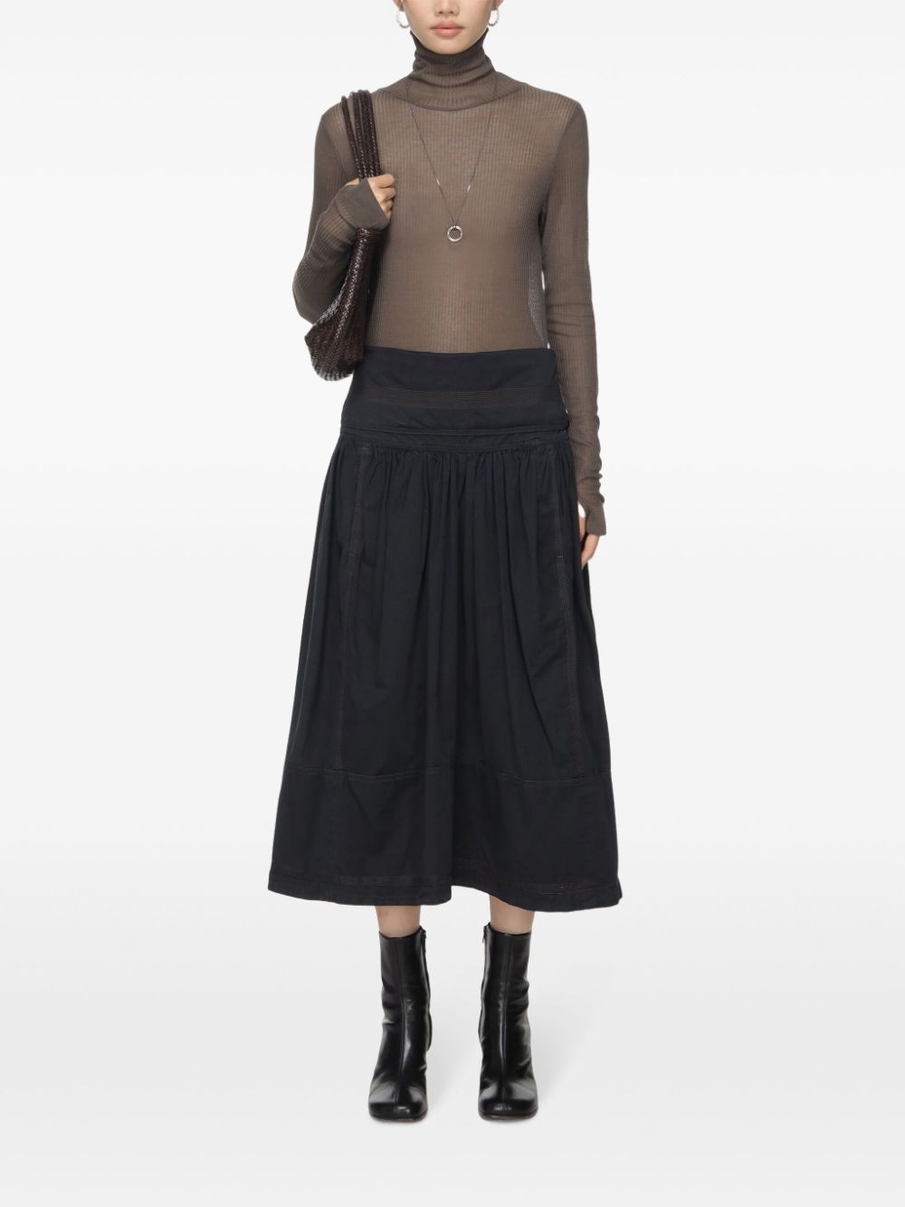 LEMAIRE pleated skirt - Black