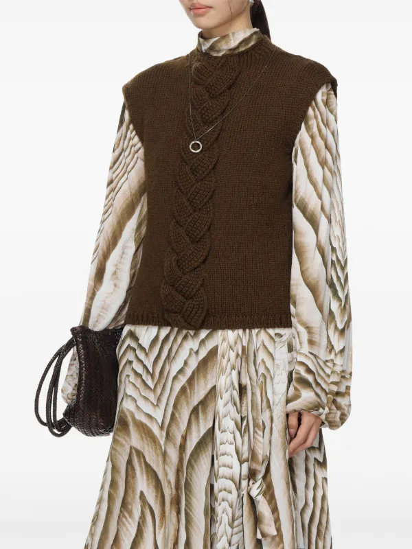 LEMAIRE ケーブルニット ベスト | ブラウン | FARFETCH JP
