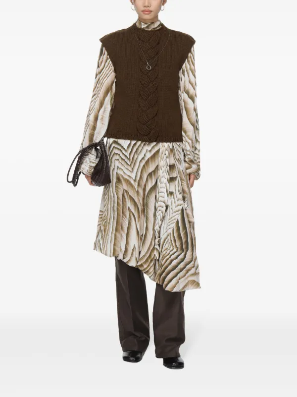 LEMAIRE ケーブルニット ベスト | ブラウン | FARFETCH JP