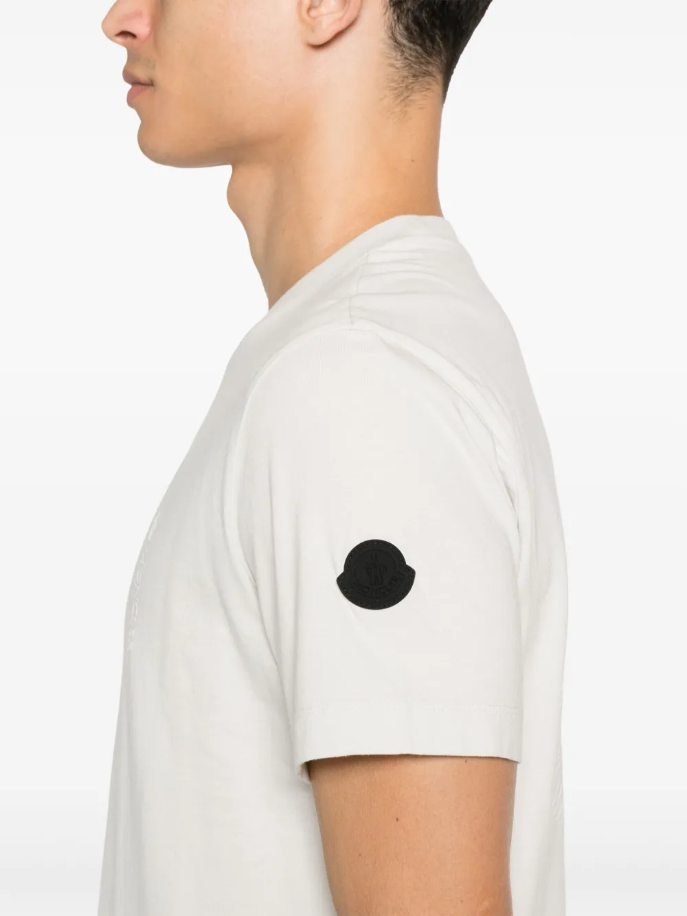 Moncler T-shirt met logoprint Grijs