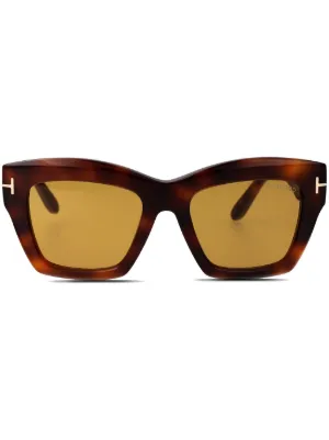 TOM FORD Eyewear トータスシェル スクエアサングラス | ブラウン