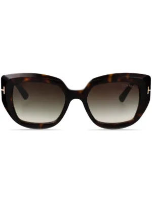 TOM FORD Eyewear スクエアフレーム サングラス | ブラウン | FARFETCH JP