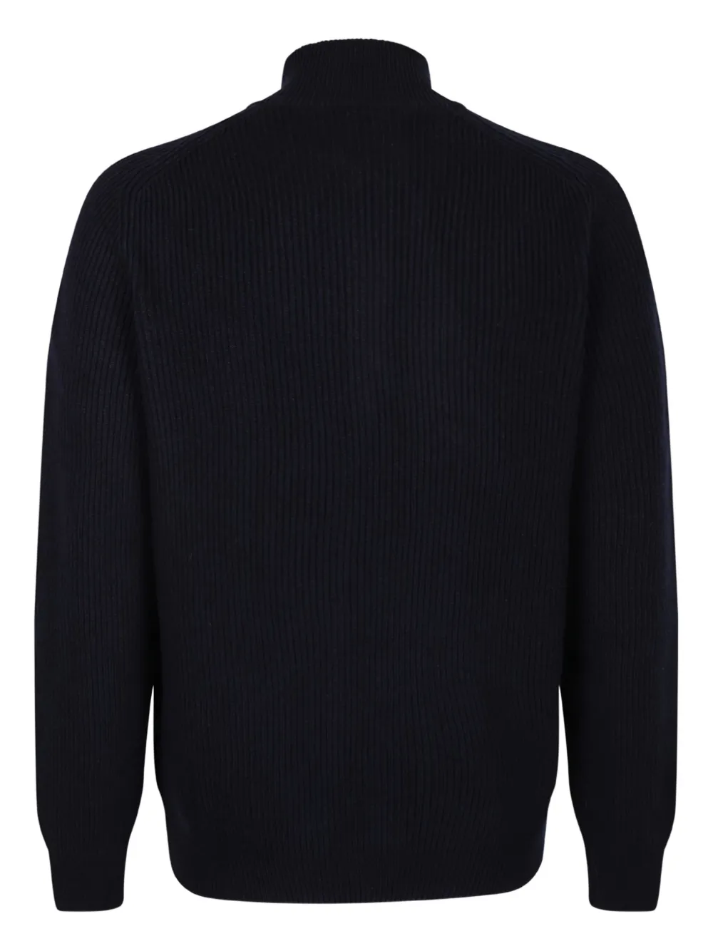 Gran Sasso Ribbed Zip-up Cardigan In Black
