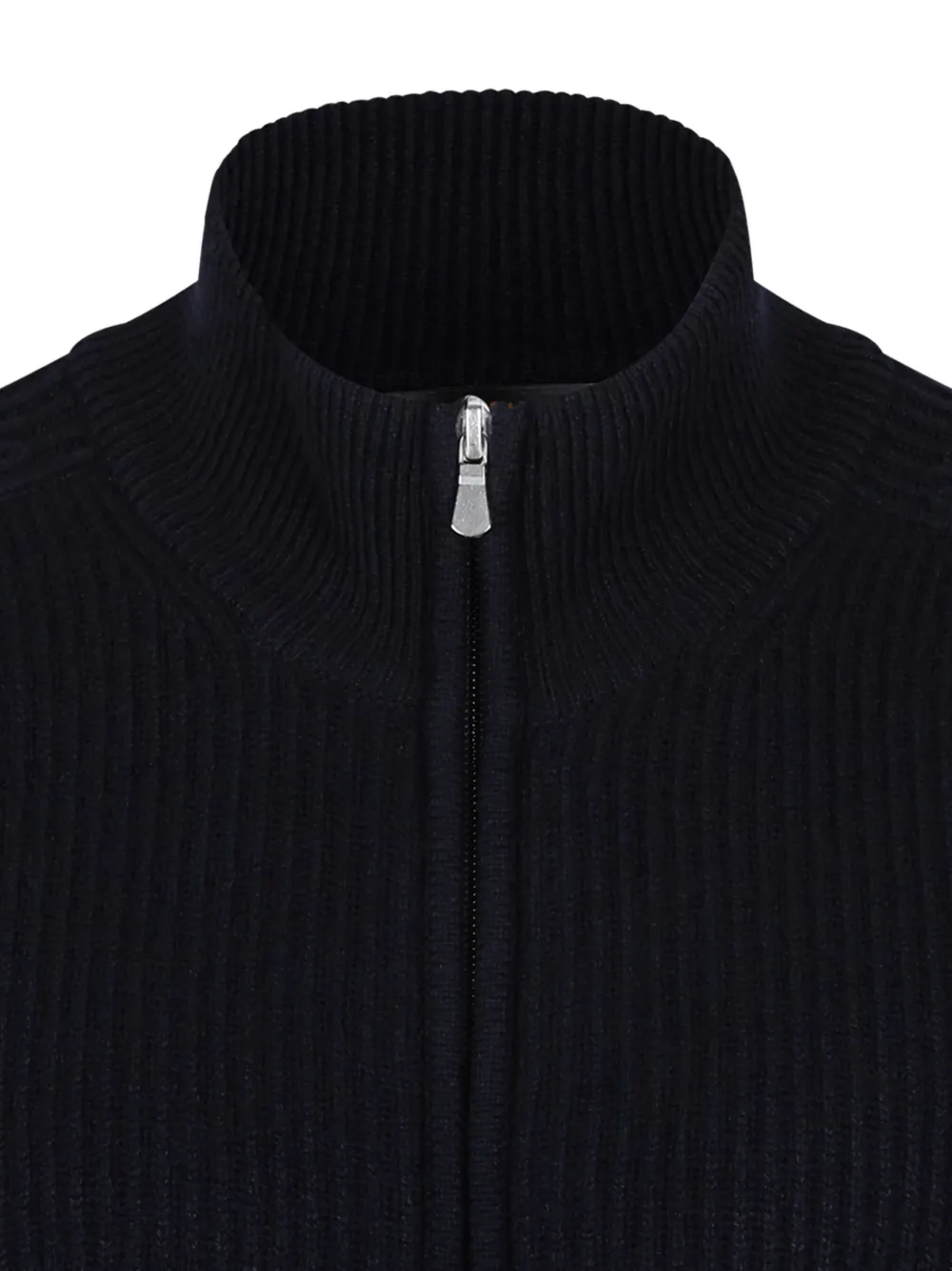 Gran Sasso Ribbed Zip-up Cardigan In Black